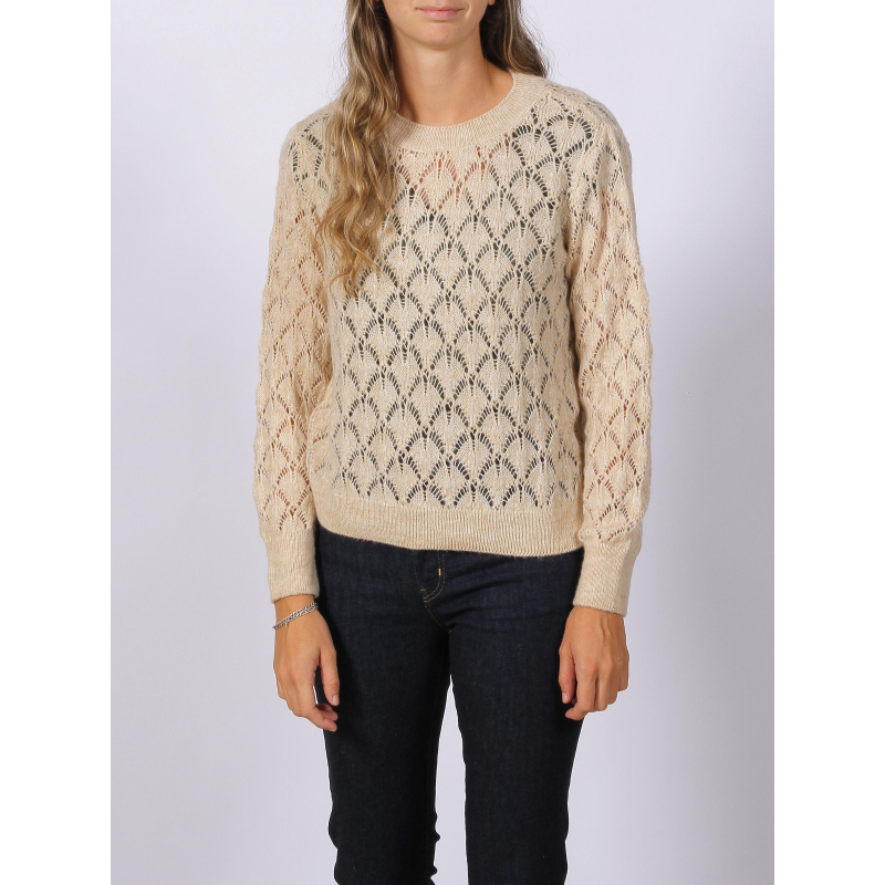 Pull ajouré letty structure beige femme - Jacqueline De Yong