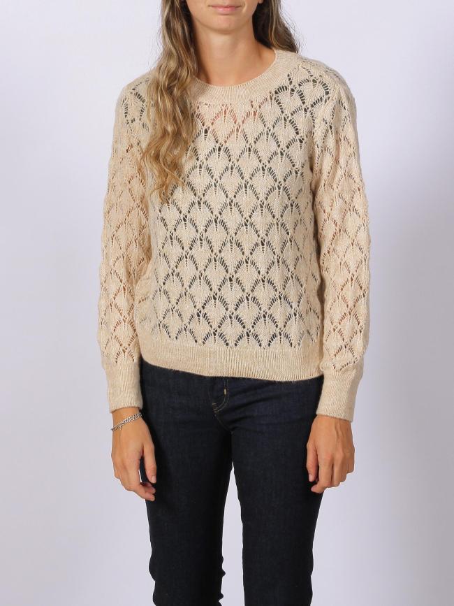 Pull ajouré letty structure beige femme - Jacqueline De Yong