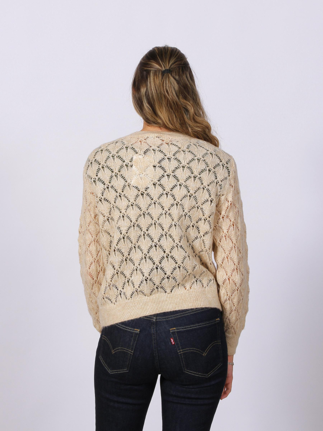 Pull ajouré letty structure beige femme - Jacqueline De Yong