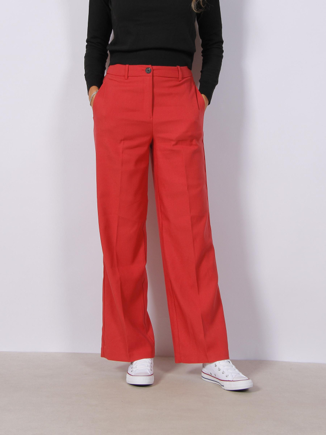 Pantalon fluide large ciffany rouge femme - Vero Moda