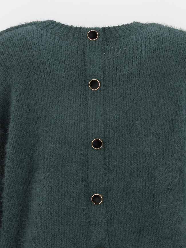 Pull daisy à boutons vert forêt femme - Le Temps Des Cerises