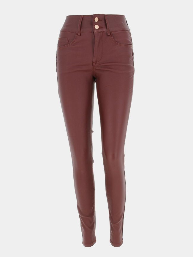 Pantalon enduit skinny double up 346 bordeau femme - Tiffosi