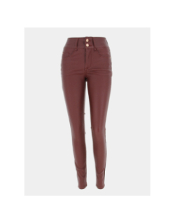 Pantalon enduit skinny double up 346 bordeau femme - Tiffosi