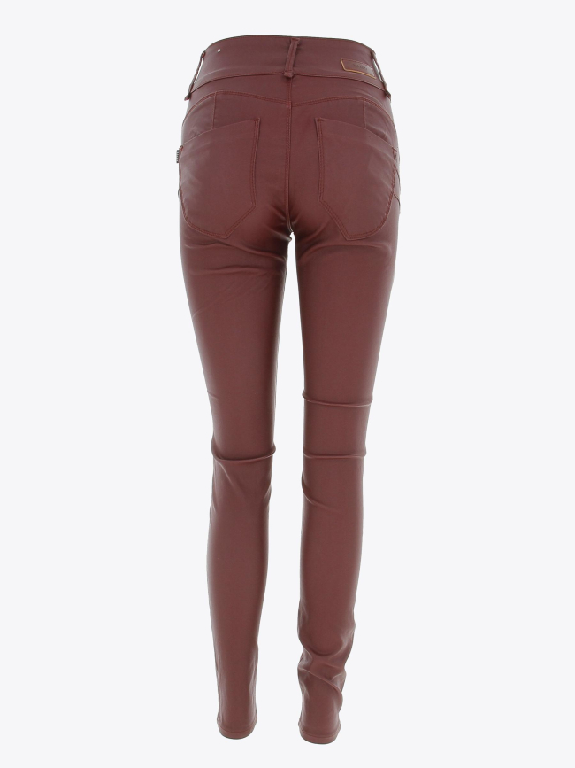 Pantalon enduit skinny double up 346 bordeau femme - Tiffosi