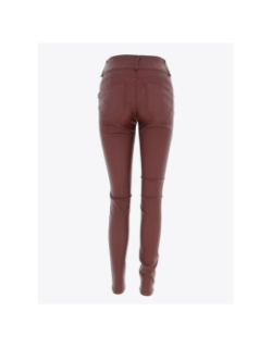 Pantalon enduit skinny double up 346 bordeau femme - Tiffosi