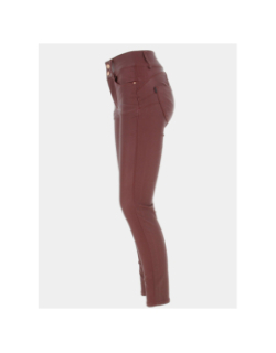 Pantalon enduit skinny double up 346 bordeau femme - Tiffosi