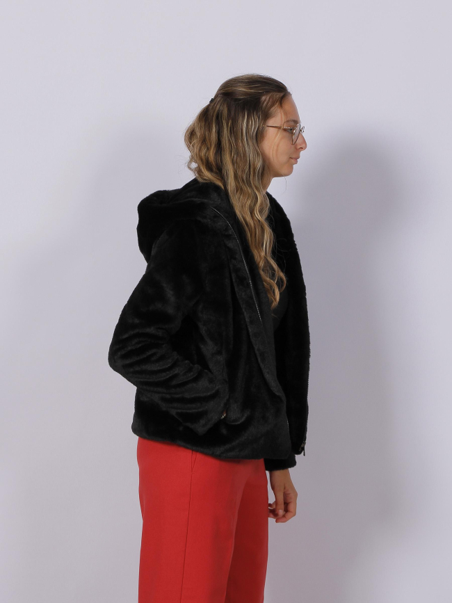 Blouson classic à fourrure noir femme - Tiffosi