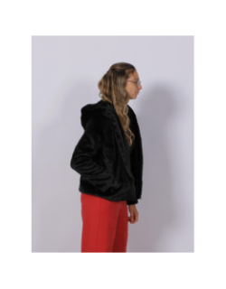 Blouson classic à fourrure noir femme - Tiffosi