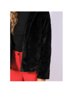 Blouson classic à fourrure noir femme - Tiffosi