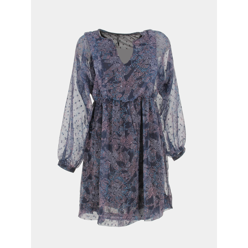 Robe courte imprimés tiramisu bleu violet femme - Tiffosi