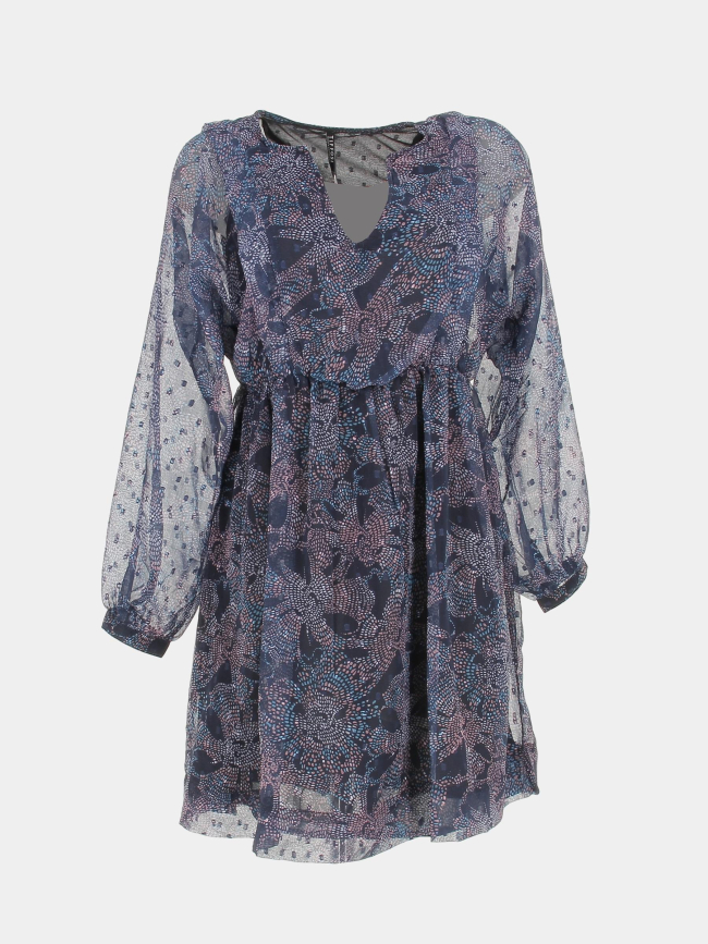 Robe courte imprimés tiramisu bleu violet femme - Tiffosi