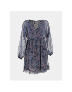 Robe courte imprimés tiramisu bleu violet femme - Tiffosi