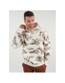 Sweat à capuche motif floral crush naturel homme - Deeluxe