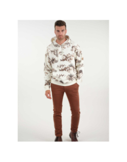Sweat à capuche motif floral crush naturel homme - Deeluxe