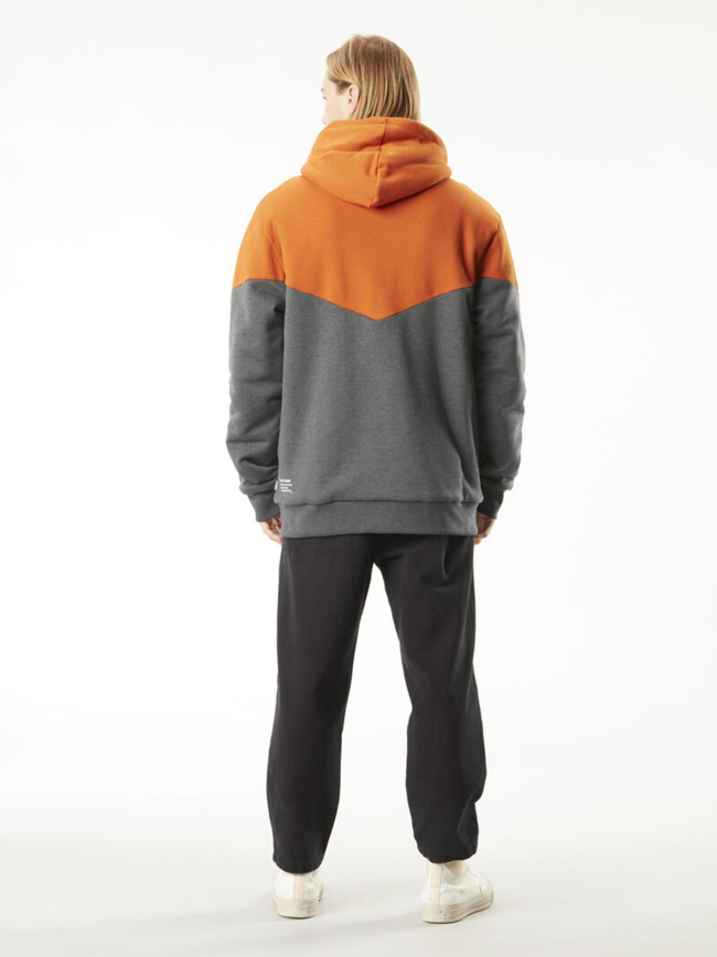 Sweat à capuche basement plush zip orange homme - Picture