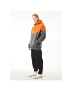 Sweat à capuche basement plush zip orange homme - Picture