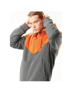 Sweat à capuche basement plush zip orange homme - Picture