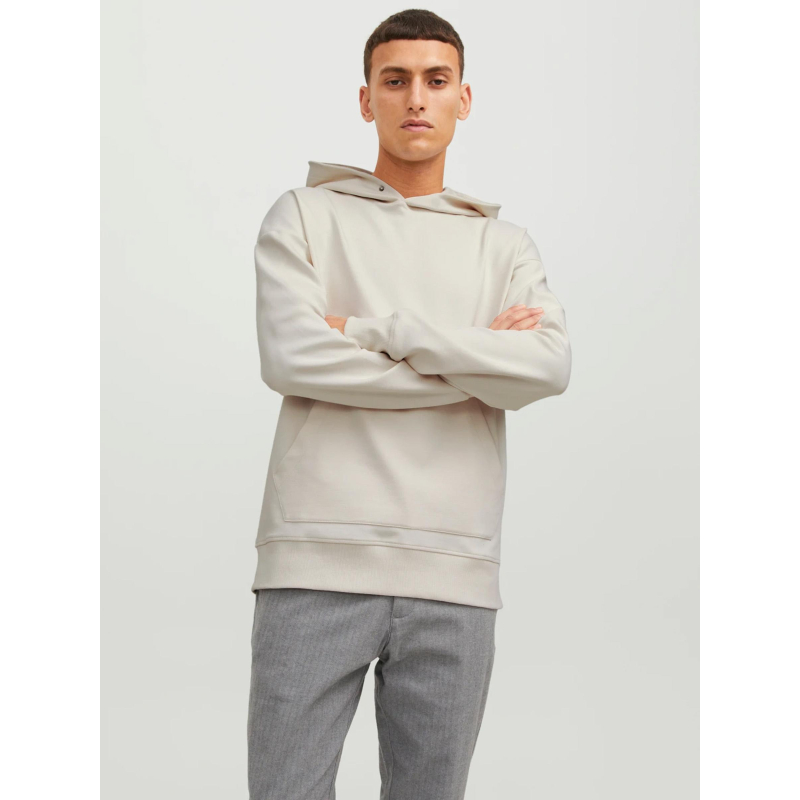 Sweat à capuche sanchez uni crème homme - Jack & Jones