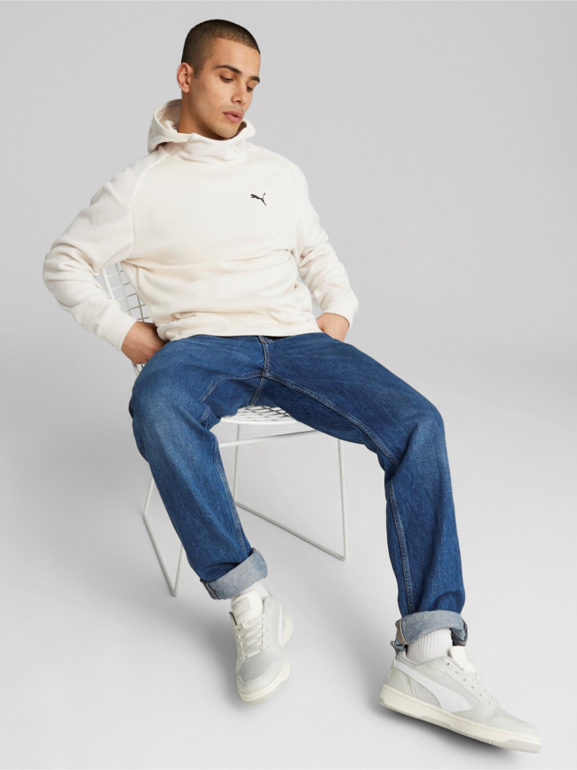 Sweat polaire bi-matière rad/cal blanc homme - Puma