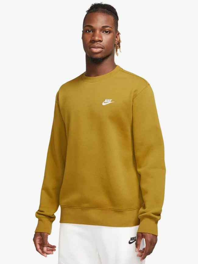 Sweat nsw club crew jaune moutarde homme - Nike