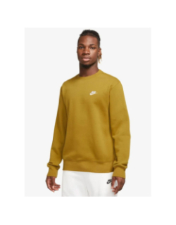 Sweat nsw club crew jaune moutarde homme - Nike