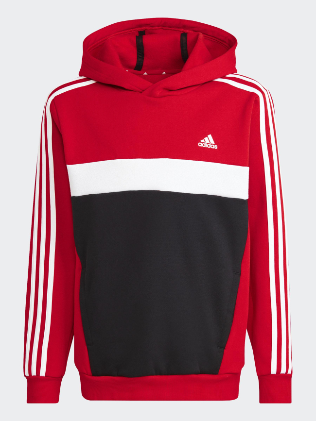 Sweat à capuche 3s tib fleece rouge garçon - Adidas