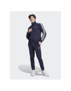 Ensemble veste zippé jogging 3 stripes bleu homme - Adidas