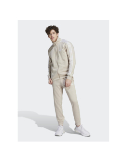 Ensemble veste zippé jogging 3 stripes beige homme - Adidas