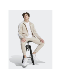 Ensemble veste zippé jogging 3 stripes beige homme - Adidas