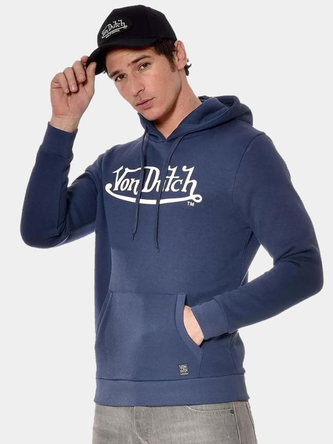 Sweat à capuche logo imprimé bleu homme - Von Dutch