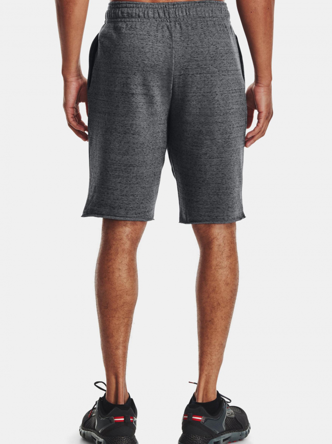 Short rival terry logo imprimé gris homme - Under Armour