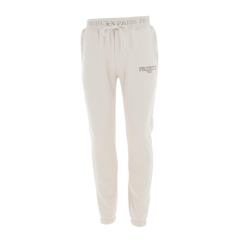 Jogging uni bande logo beige homme - Project X Paris