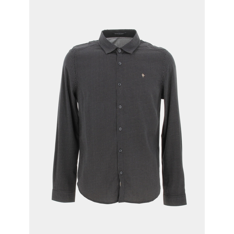 Chemise manches longues slim à motif noir homme - Sun Valley