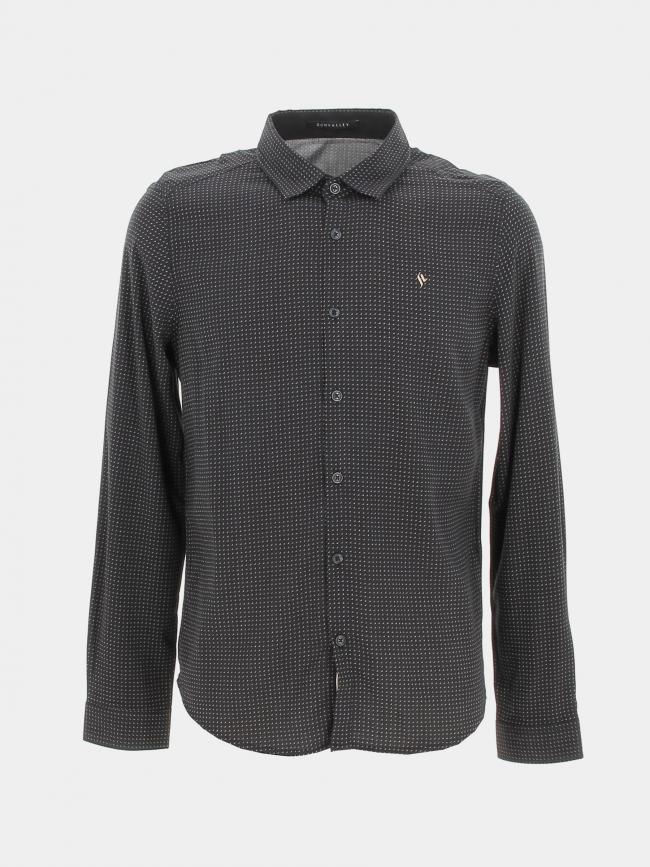 Chemise manches longues slim à motif noir homme - Sun Valley