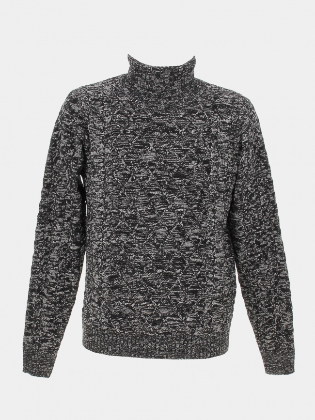 Pull col roulé texturé gris foncé homme - RMS 26