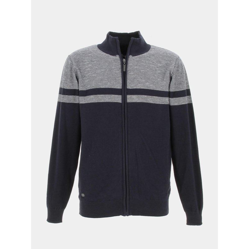 Gilet zippé bicolore gris/marine homme - RMS 26