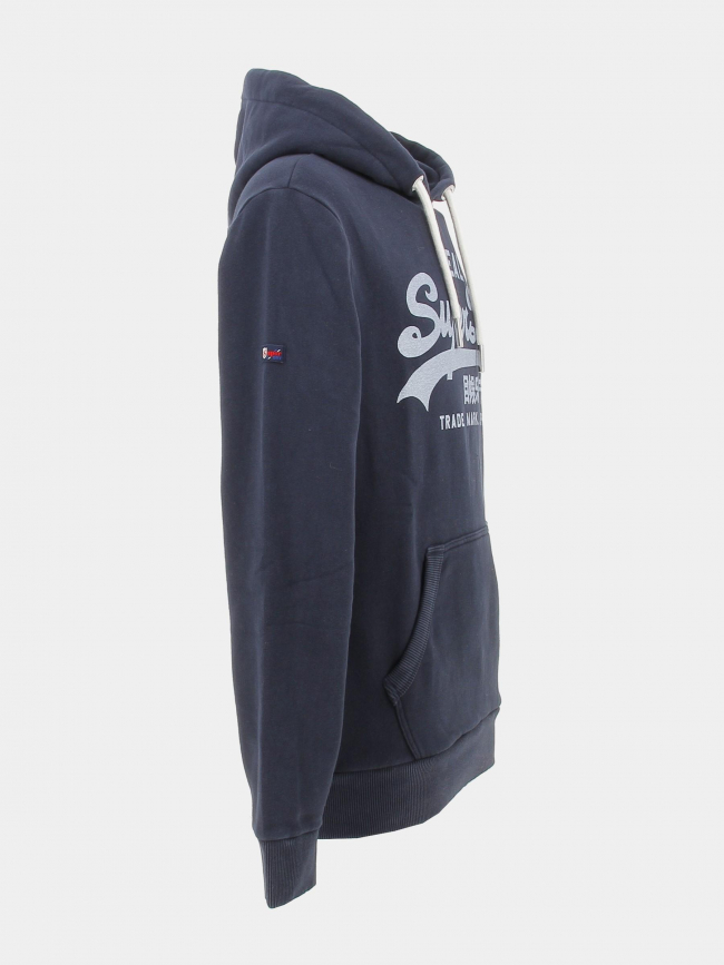 Sweat à capuche vintage logo bleu marine homme - Superdry