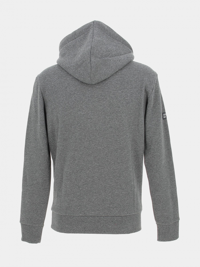 Sweat à capuche tonal logo gris anthracite homme - Superdry