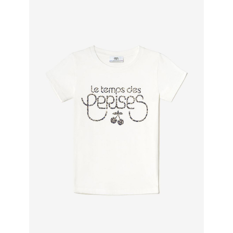 T-shirt mamougi imprimé blanc fille - Le Temps Des Cerises