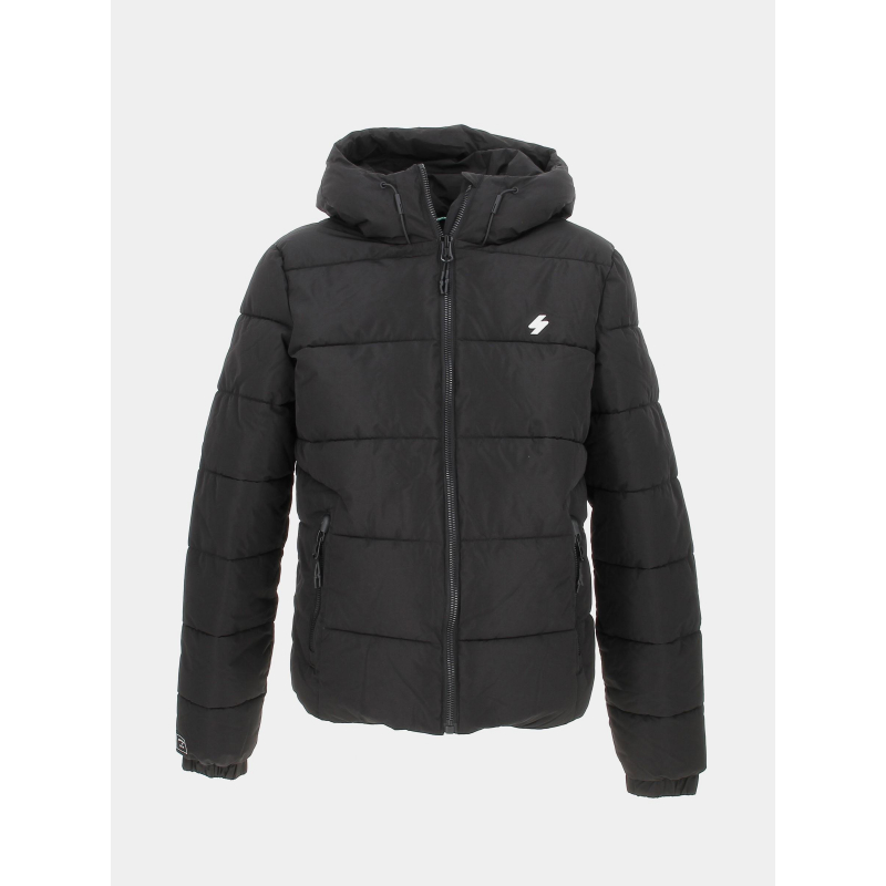 Doudoune hooded sports uni noir homme - Superdry