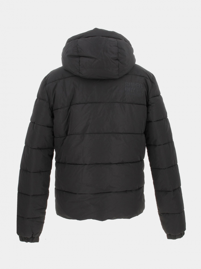 Doudoune hooded sports uni noir homme - Superdry