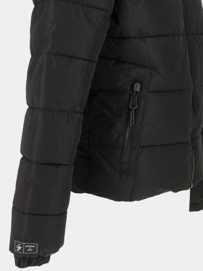 Doudoune hooded sports uni noir homme - Superdry