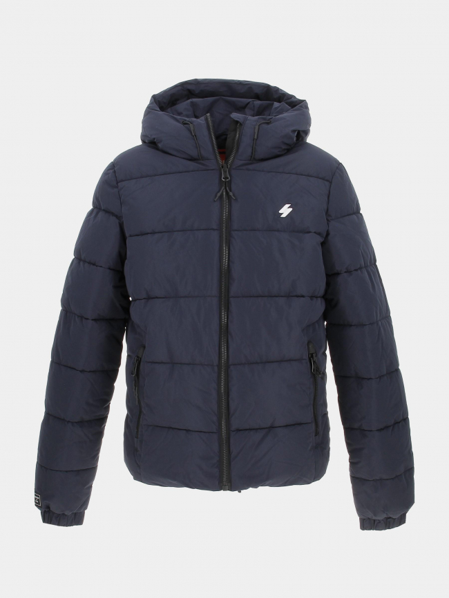 Doudoune hooded sports bleu marine homme - Superdry