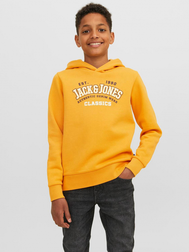 Sweat à capuche logo hood classics jaune enfant - Jack & Jones