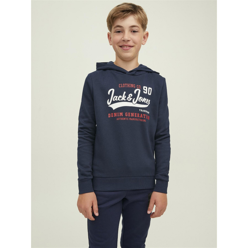 Sweat à capuche logo imprimé marine garçon - Jack & Jones