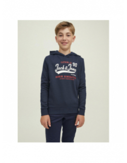 Sweat à capuche logo imprimé marine garçon - Jack & Jones