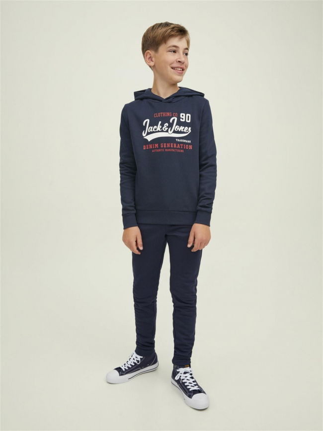 Sweat à capuche logo imprimé marine garçon - Jack & Jones