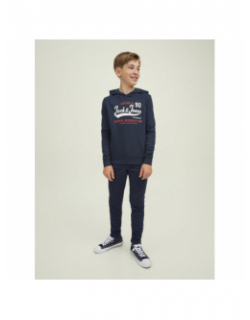 Sweat à capuche logo imprimé marine garçon - Jack & Jones