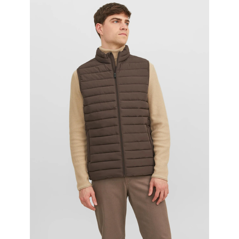 Doudoune sans manche fine recycle marron homme - Jack & Jones