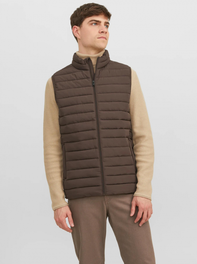 Doudoune sans manche fine recycle marron homme - Jack & Jones